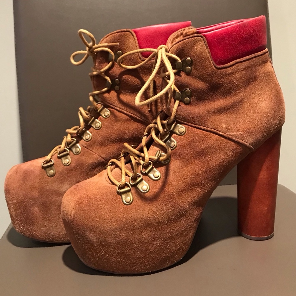 Jeffrey Campbell Tan Suede Booties Sz 9.5 - Picture 3 of 5
